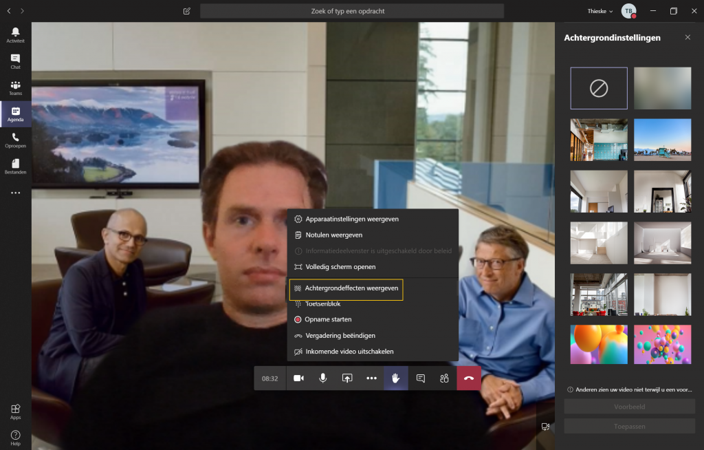 Teams Achtergrond wijzigen