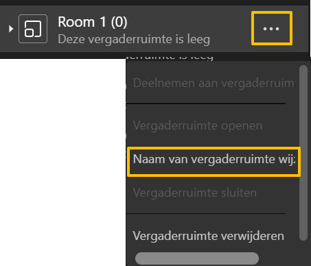 Wijzigen naam Breakout Room